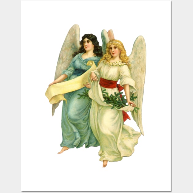 Victorian Christmas Angels Wall Art by MasterpieceCafe